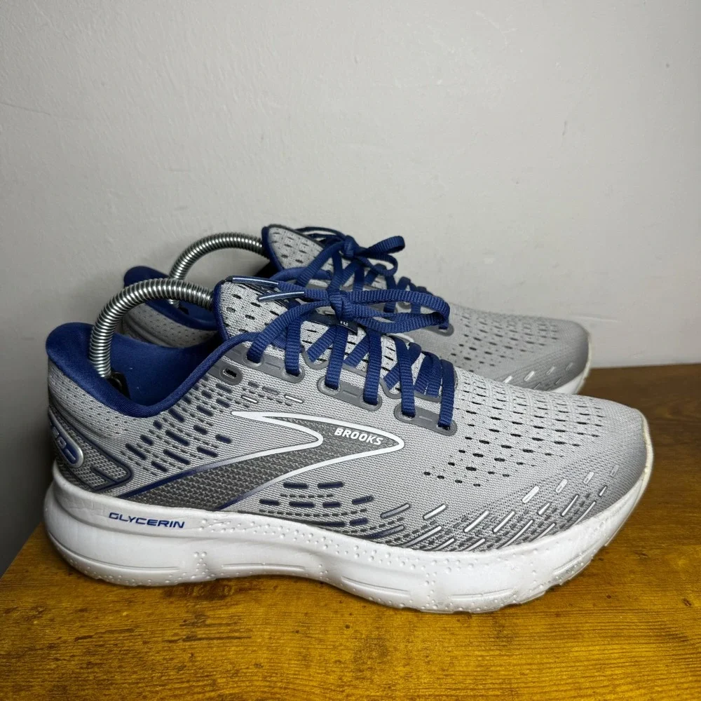 Brooks Glycerin 20 Running Shoes Men Size 8.5 Grey Blue 1103821D070